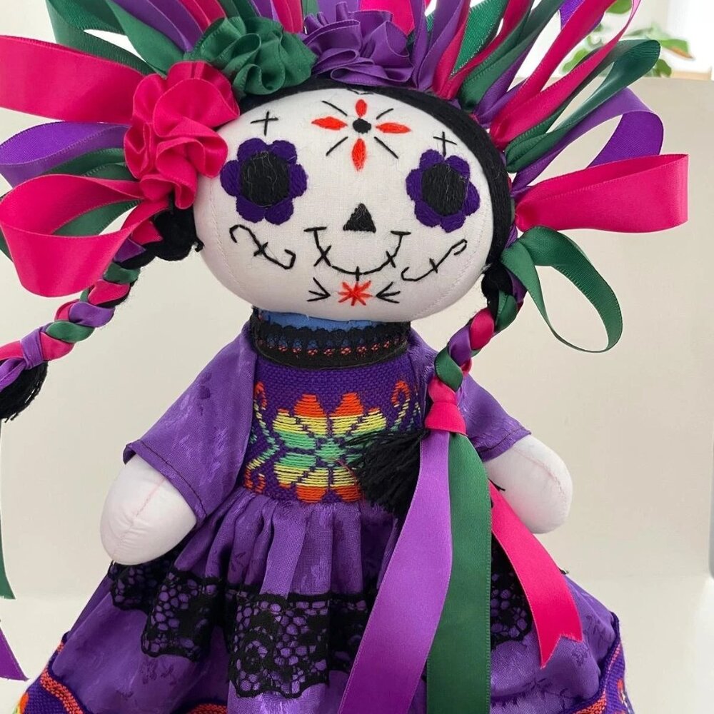 Mexican Handmade rag doll - CATRINA Lele doll - 14"